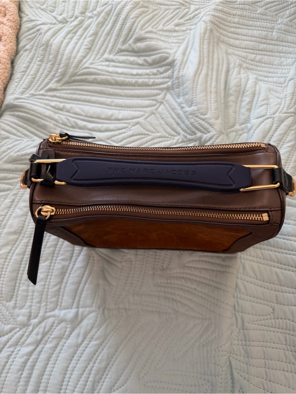 Marc Jabobs Leather and Suede Soft Box 23 in Brown with Crossbody Strap - Picture 6 of 15